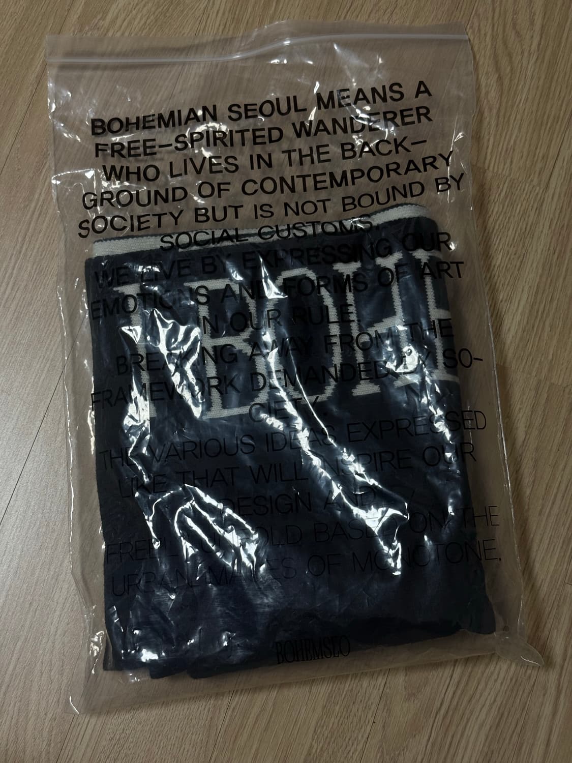 보헤미안서울 JACQUARD KNIT MUFFLER BLACK&IVORY 상품이미지3