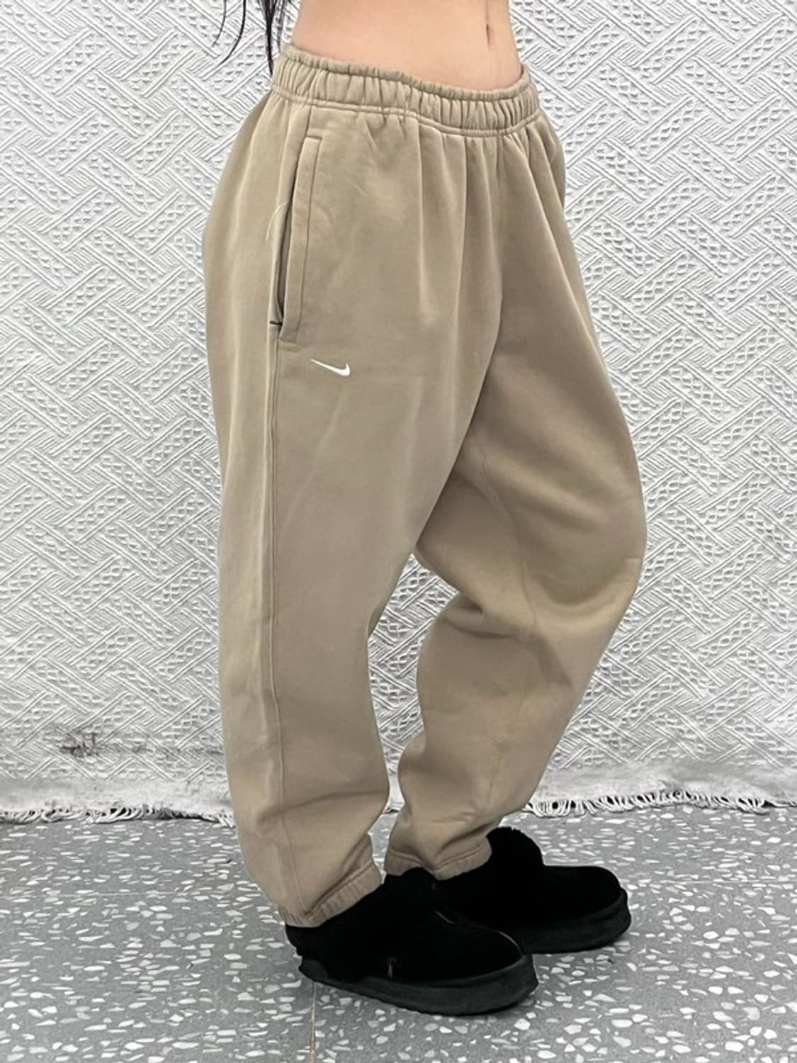 나이키 빈티지 레트로 캐주얼 오트밀 밴딩 스웻팬츠 M C10727 상품이미지1
