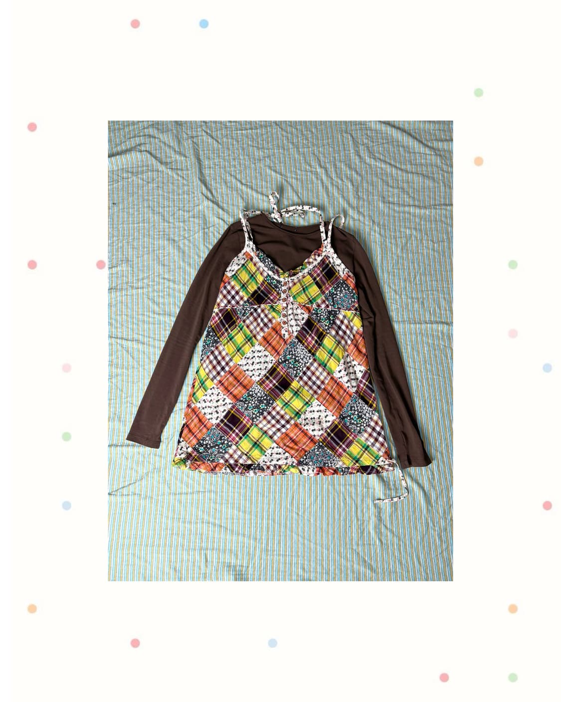 패치 패턴 슬리브리스 상품이미지1