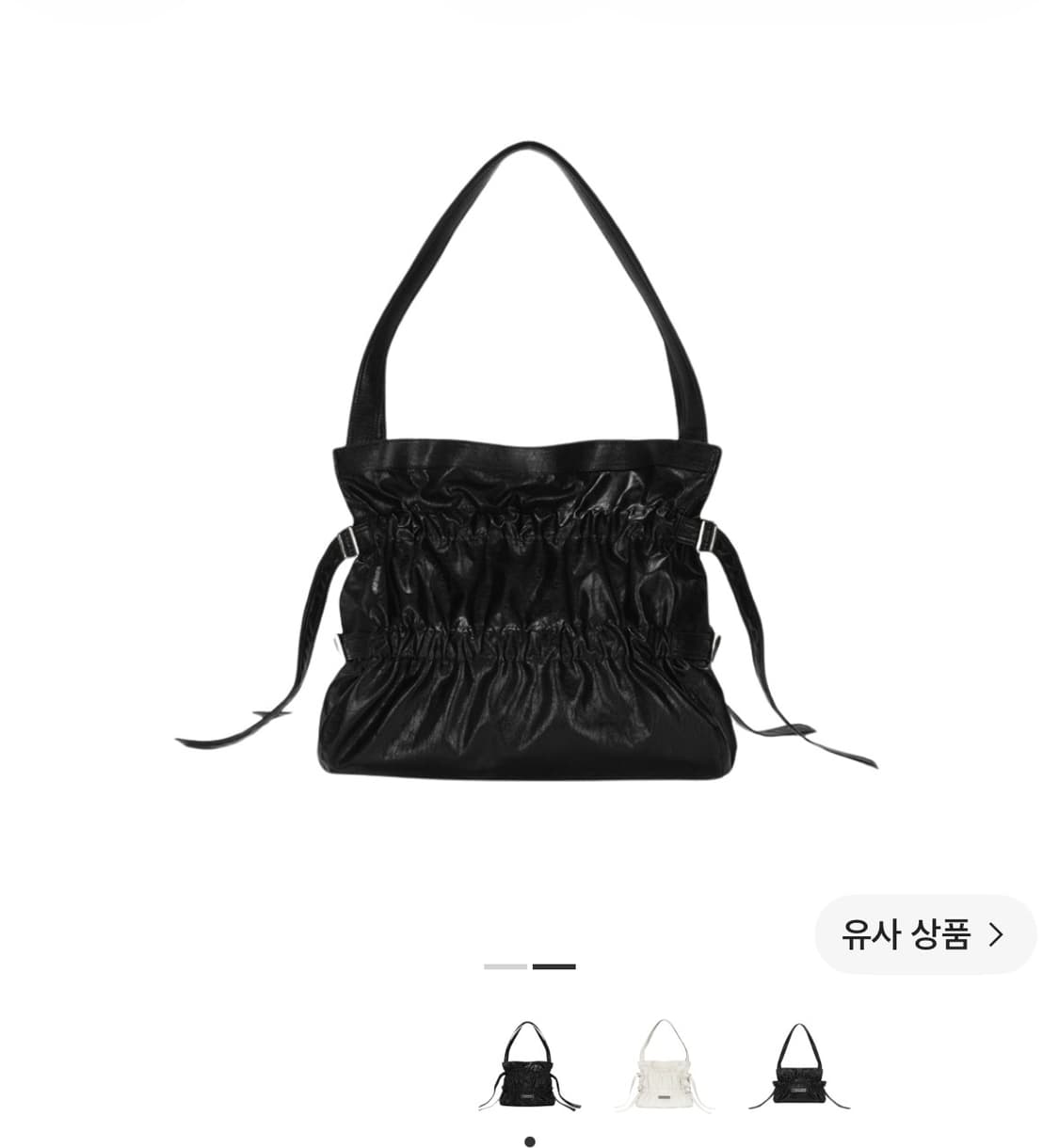 마뗑킴 포우 레더 씨쉘 백 블랙 상품이미지2