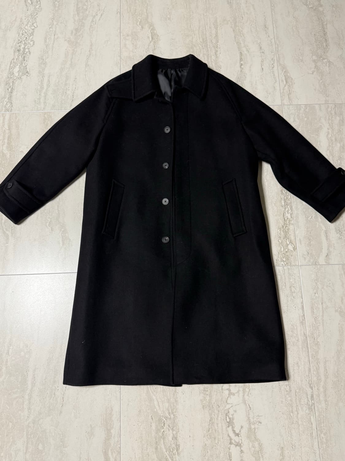 [M] 무탠다드 캐시미어 블렌드 오버사이즈 발마칸 블랙 상품이미지2