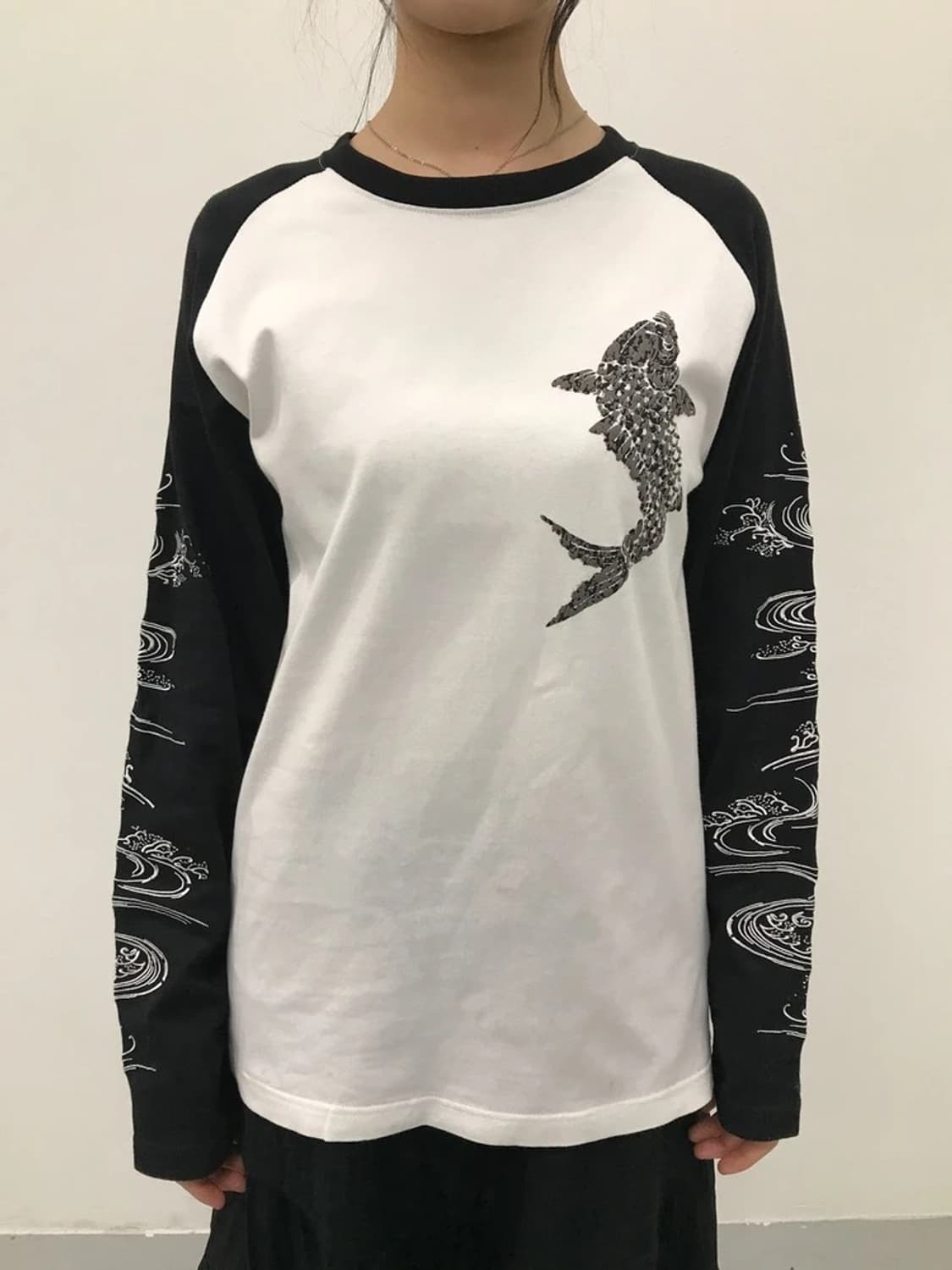 JPN Koi Fish Sakura Raglan Long Sleeve 상품이미지3