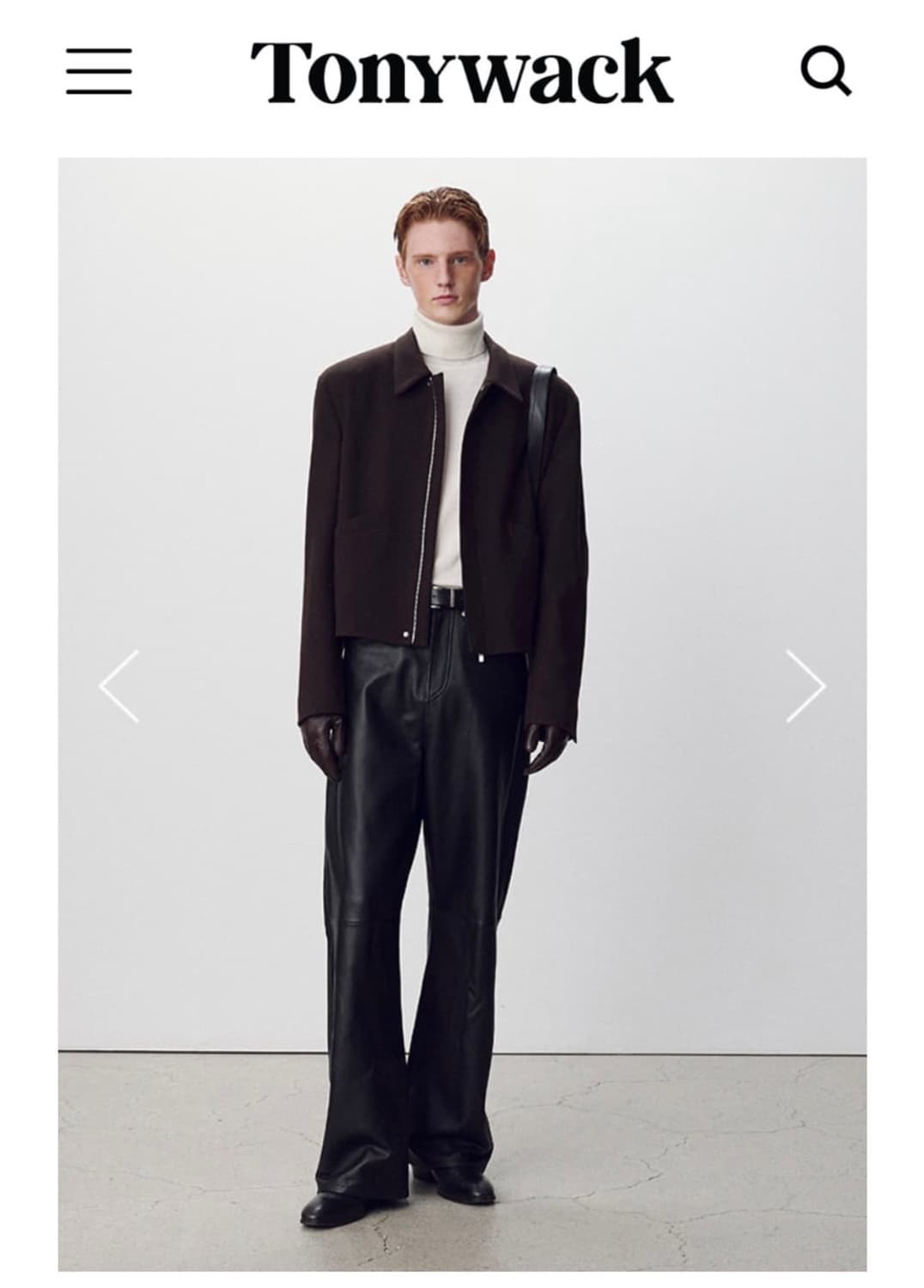 [L] 토니웩 버진 울 크롭 블루종 자켓 다크브라운 상품이미지1