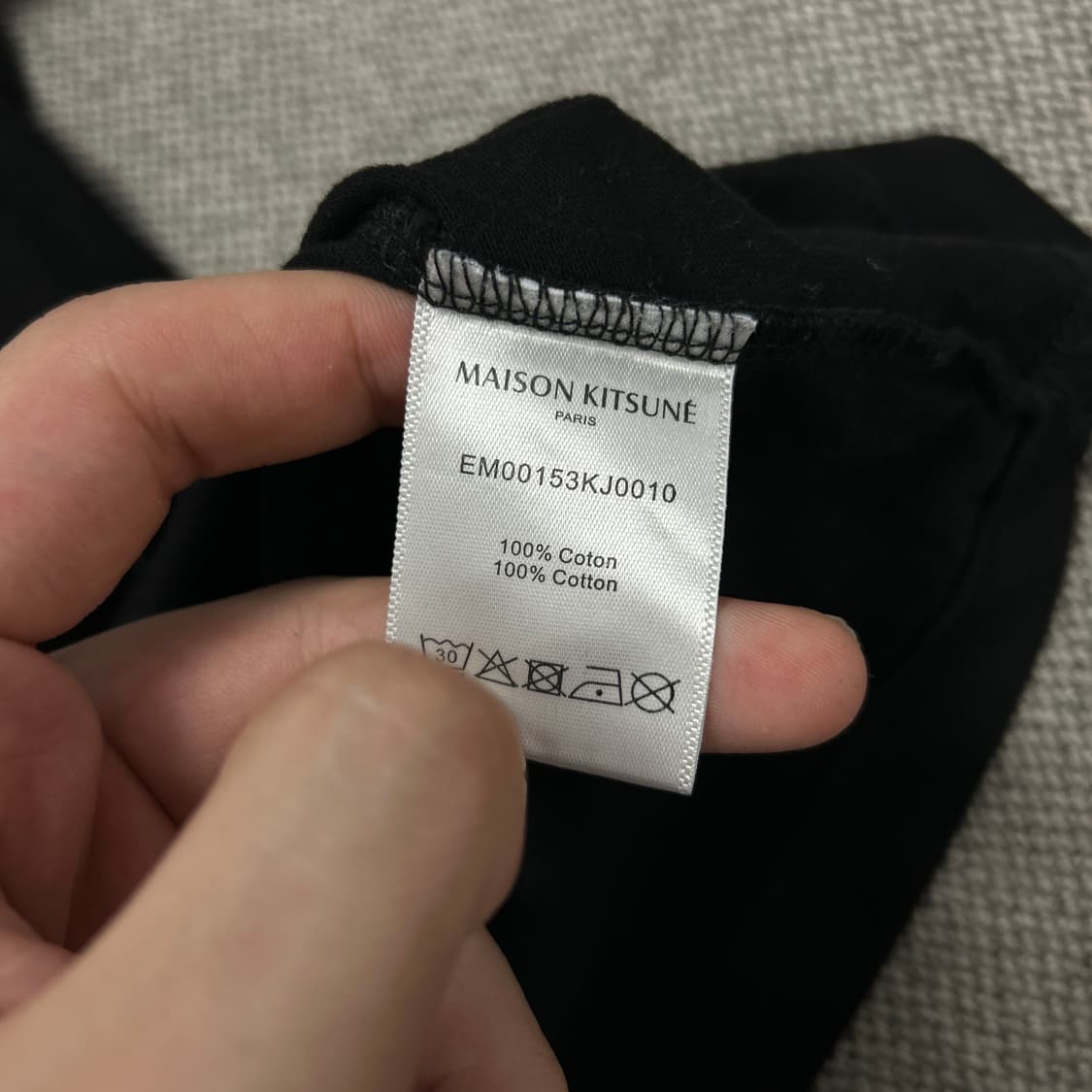 메종키츠네 빅 폭스헤드 블랙 반팔(M) 상품이미지3