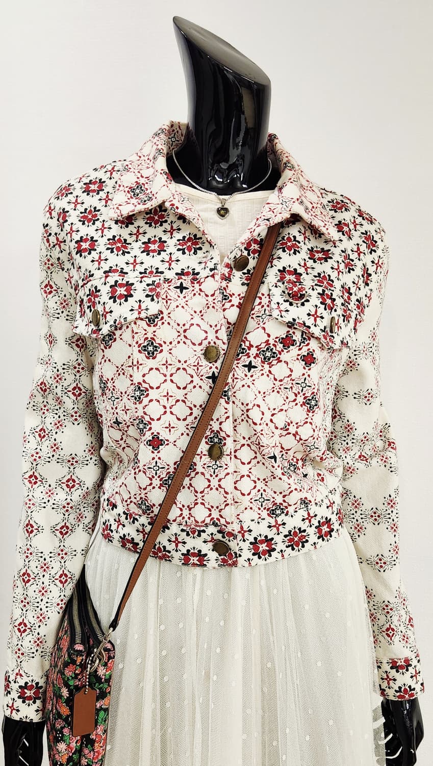 패턴 데님 자켓  상품이미지1