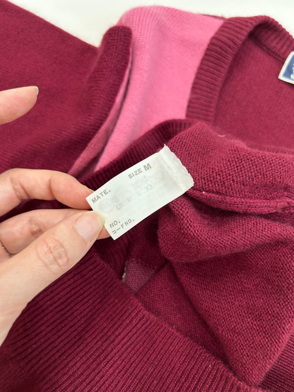 BURBERRY 버버리 핑크버건디 아가일니트 상품이미지10