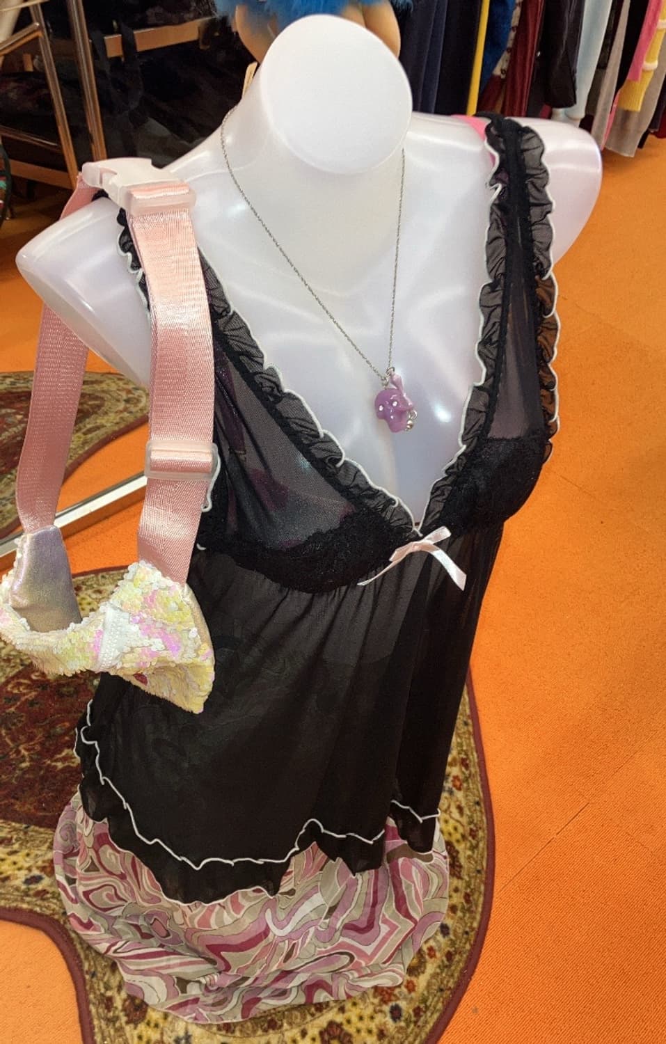빈티지 블랙 레이스 슬리브리스 상품이미지2