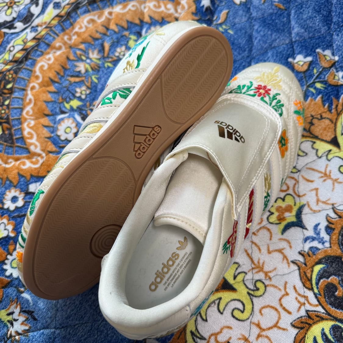 Adidas 아디다스 태권도 에크루 크림 새틴 플라워 자수 스니커즈 슈즈 상품이미지10