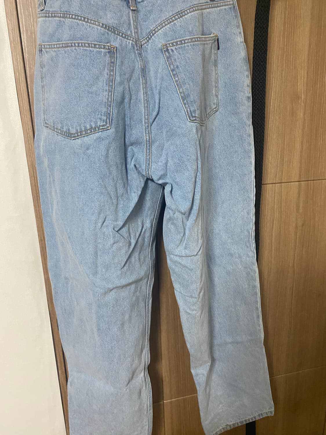 비에스래빗 미드90 배기 데님 팬츠 라이트 블루 상품이미지2