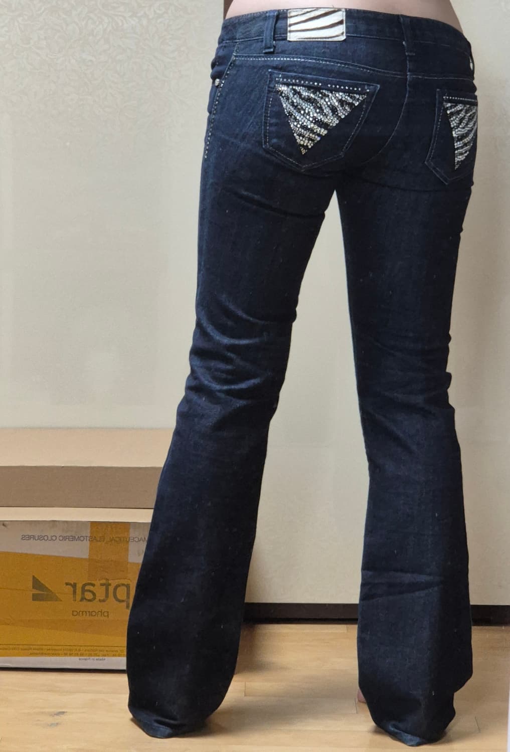 개미친 y2k 지브라 로우라이즈 스키니진 상품이미지3