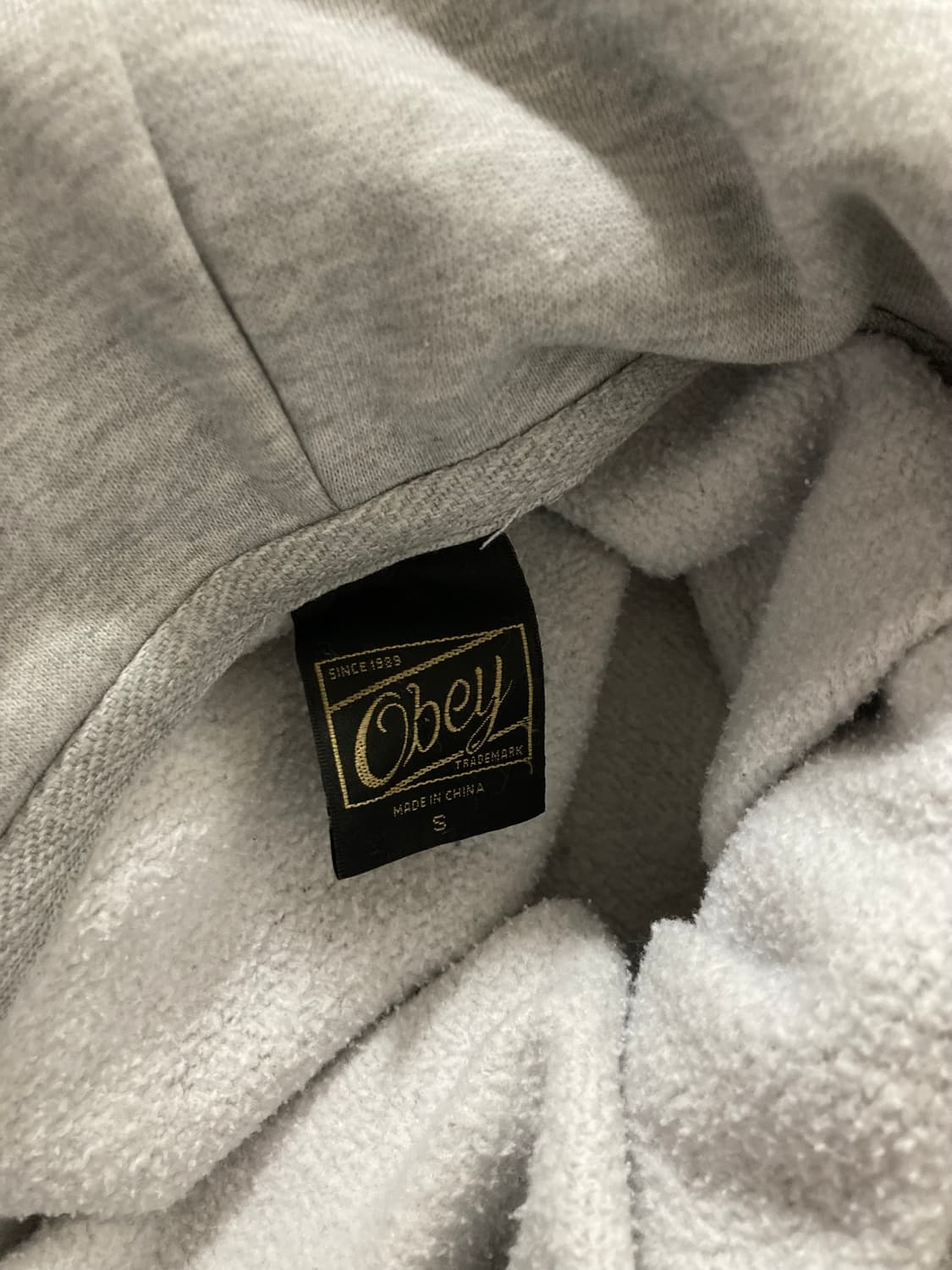 오베이 후드티 S 회색 상품이미지3