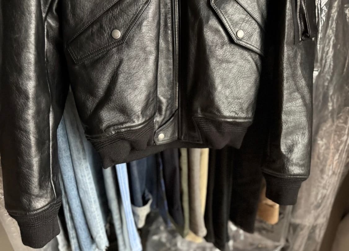 [이준호님 착용] 생로랑 시어링 레더 봄버 자켓 상품이미지5