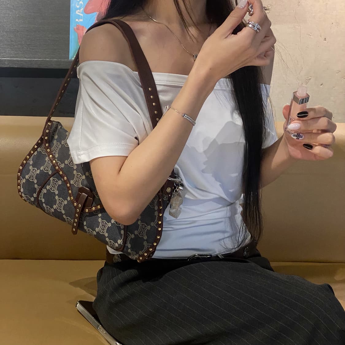 정품 셀린느 Y2K 트리오페 데님  숄더백 상품이미지5