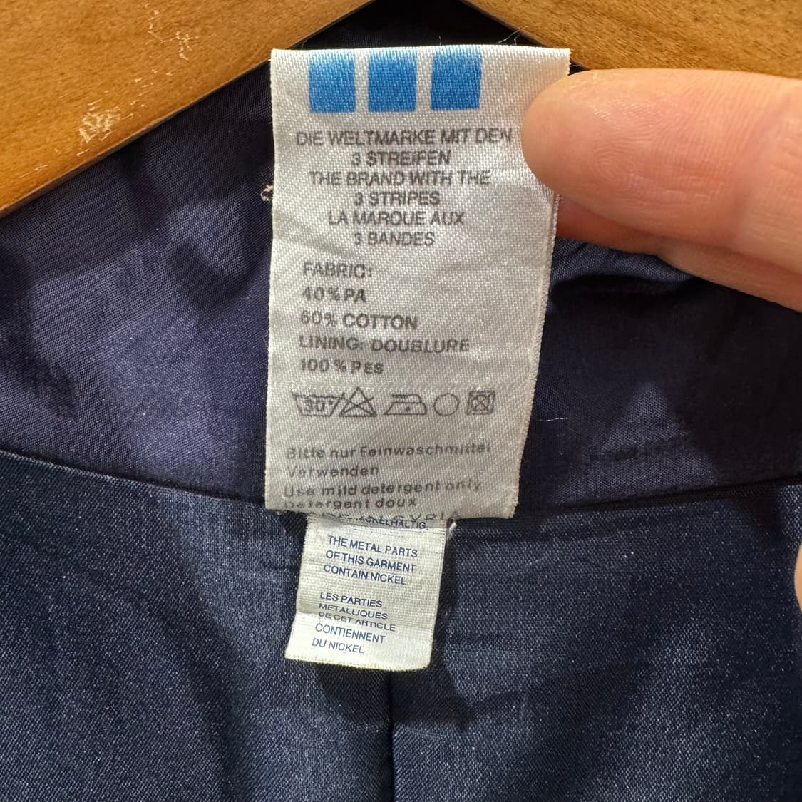 80s 아디다스 네이비 트렌치 코트 파카 (XL)   상품이미지8