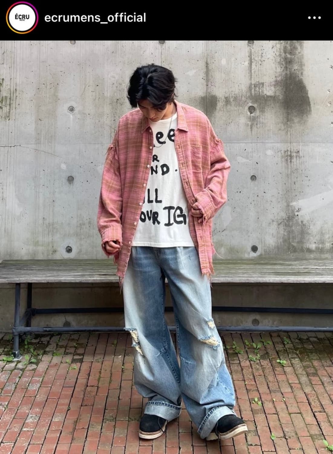 R13 핑크 체크셔츠 상품이미지8