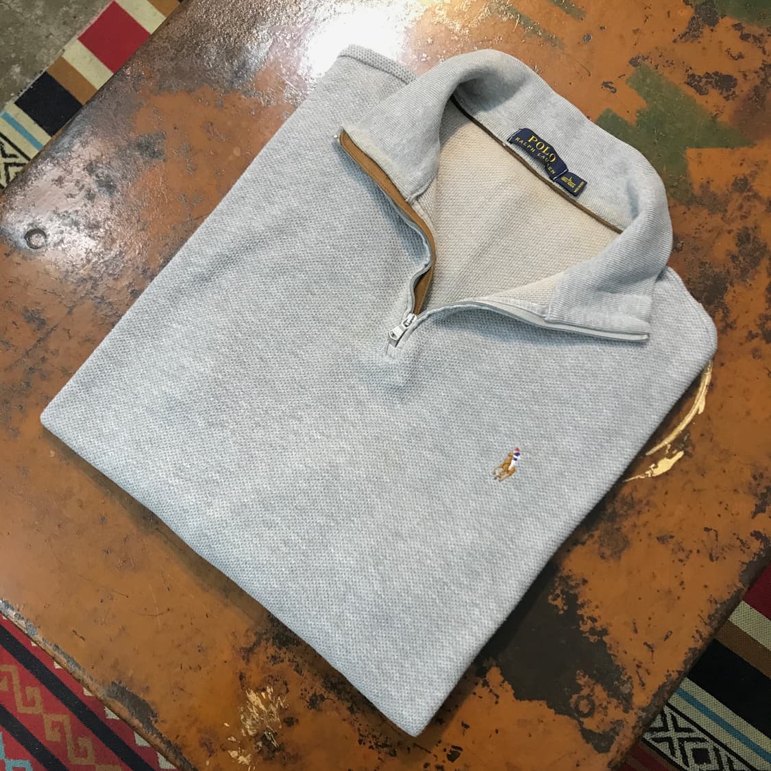 폴로랄프로렌 그레이 코튼 반집업 풀오버 남성 105 사이즈  상품이미지1