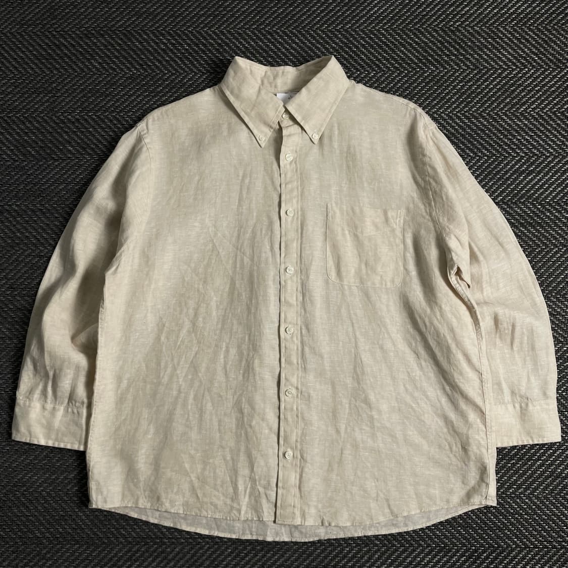 브룩스 브라더스 베이지 미니멀 린넨 셔츠y 3696 상품이미지2