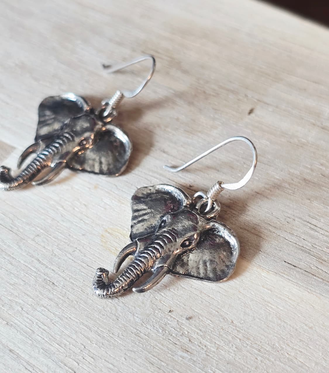 빈티지 실버 코끼리 드롭 귀걸이 상품이미지1