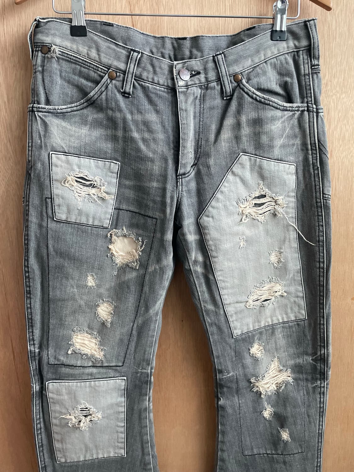 AKM X WRANGLER 패치워크 바나나 데님 팬츠 상품이미지5