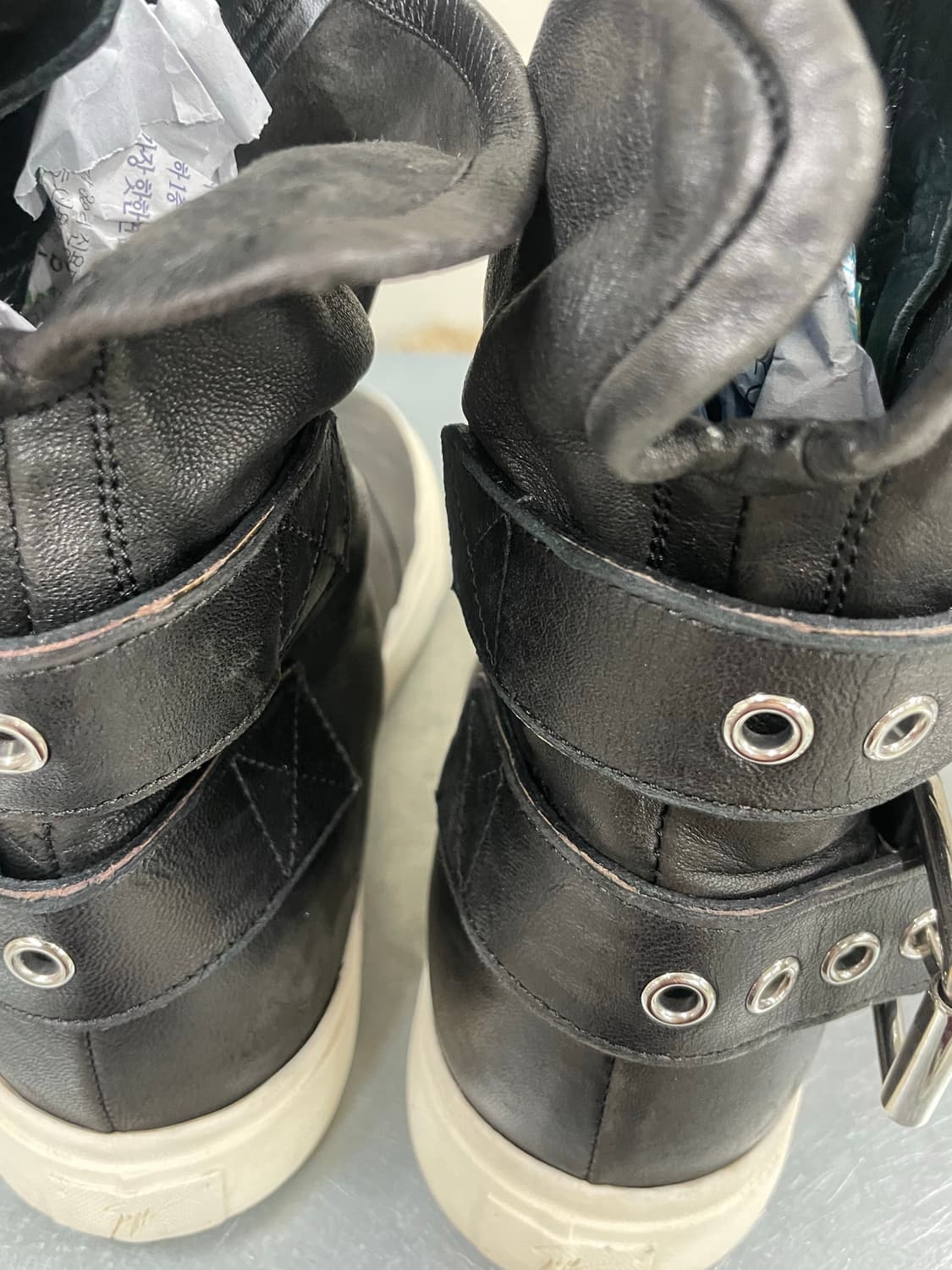 주세페 자노티 블랙 레더 하이탑 스니커즈 38 상품이미지9