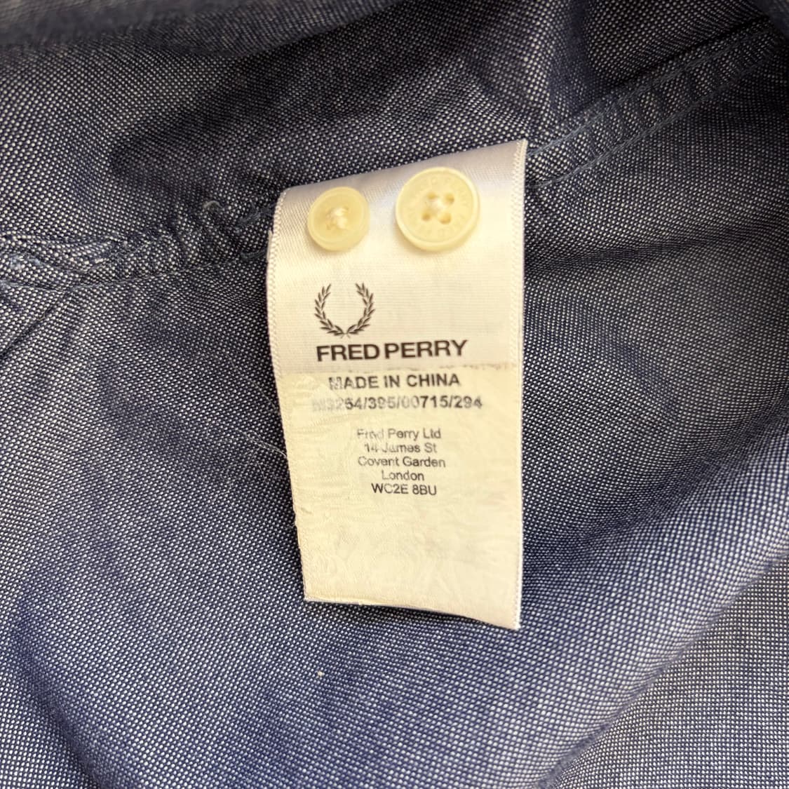 프레드페리 네이비 옥스포드 셔츠(XS) 상품이미지5