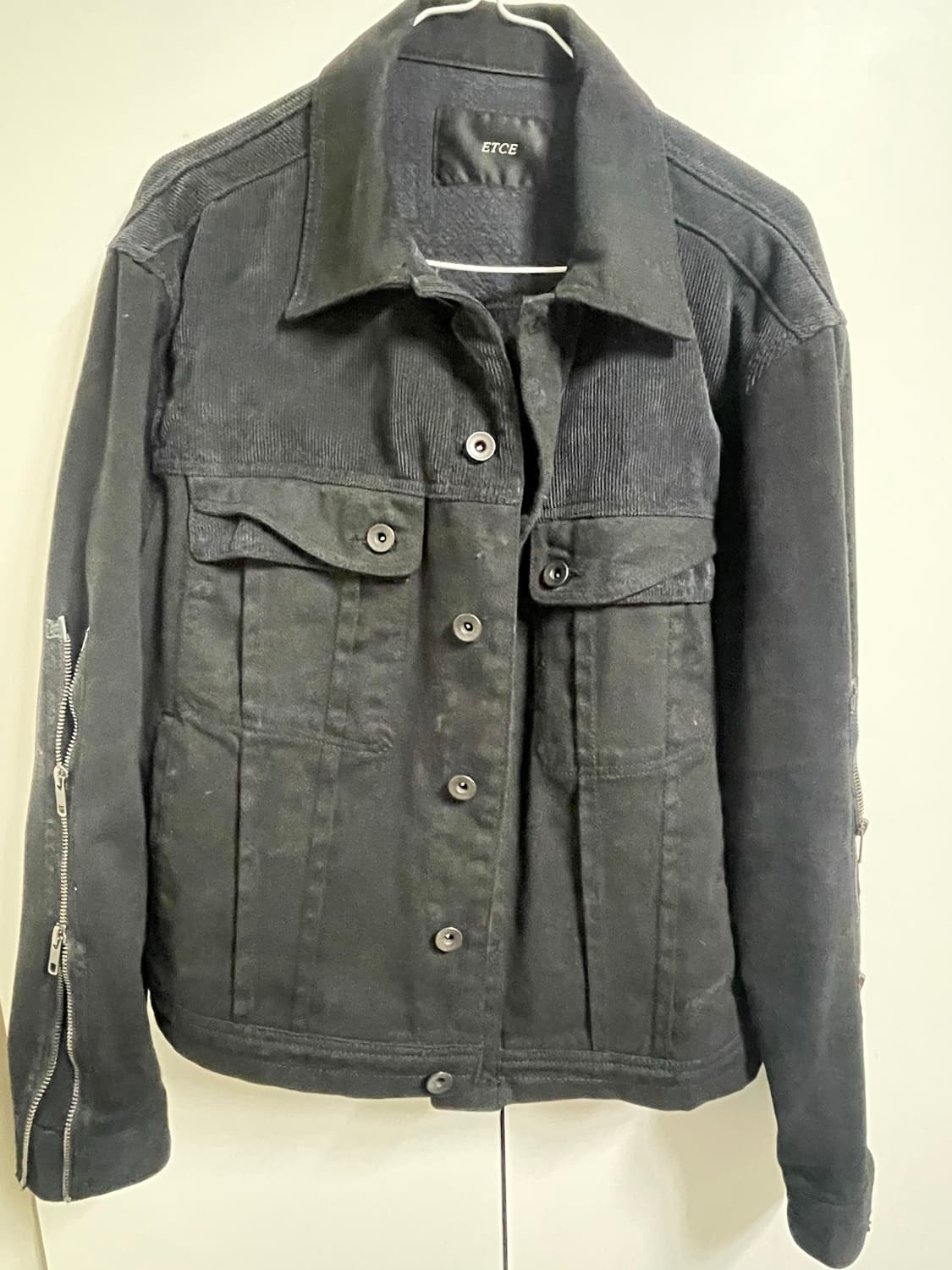 (S) ETCE 이티씨이 지퍼 트러커 자켓 블랙 상품이미지3