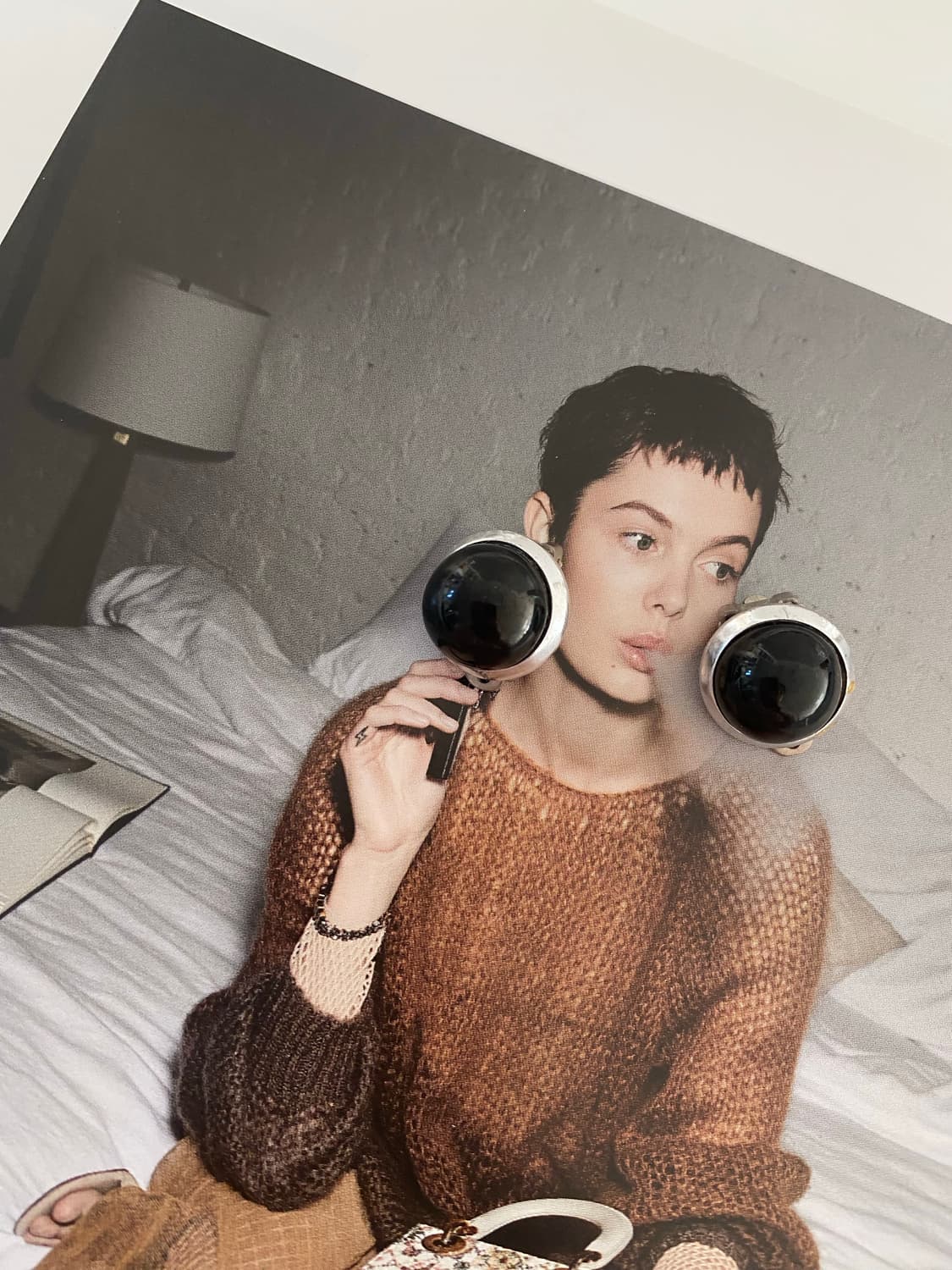 수입 빈티지 블랙돔 귀걸이 이어링  상품이미지1