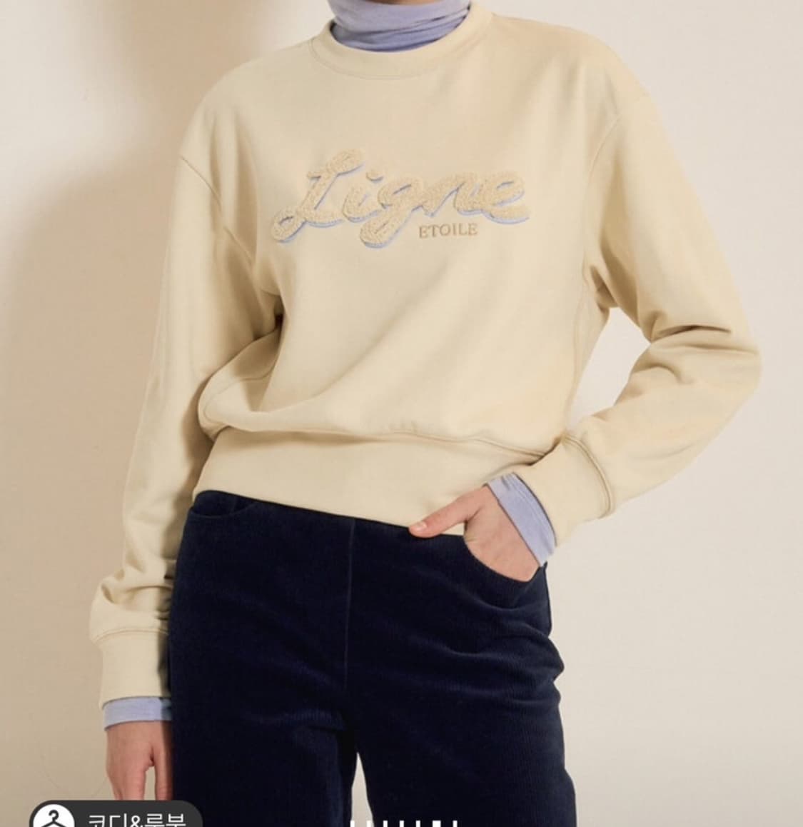 한섬 sjsj 2023 자수 디테일 스웻셔츠 F사이즈 상품이미지2