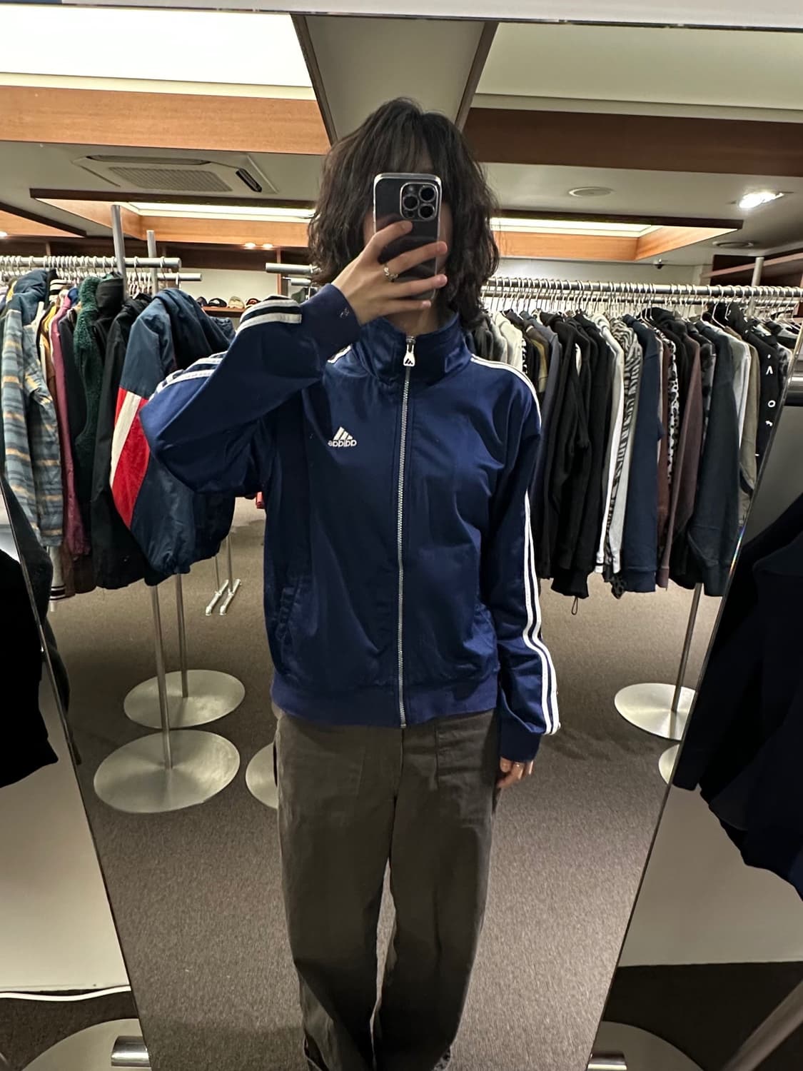 L)아디다스 빈티지 올드스쿨 네이비 져지 상품이미지3