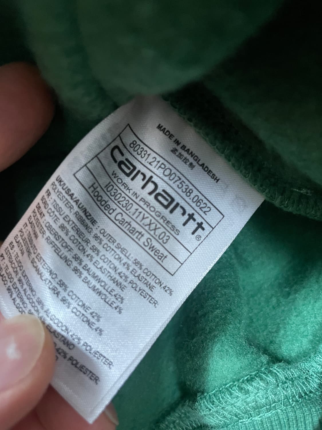 [xxl] 칼하트wip 로고 딥그린 후드티  상품이미지4