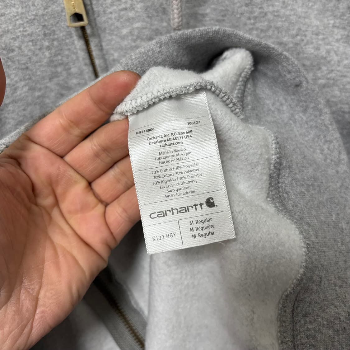 칼하트 그레이 후드집업 상품이미지5
