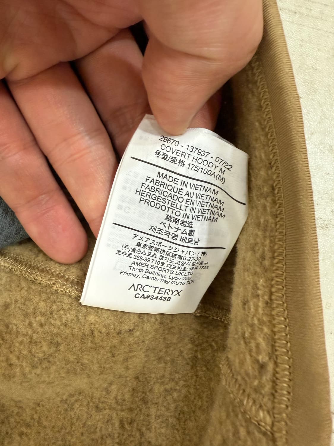 아크테릭스 커버트 후디 M 사이즈 하자 절대 없고 사용감도 없으며  색감 상품이미지6