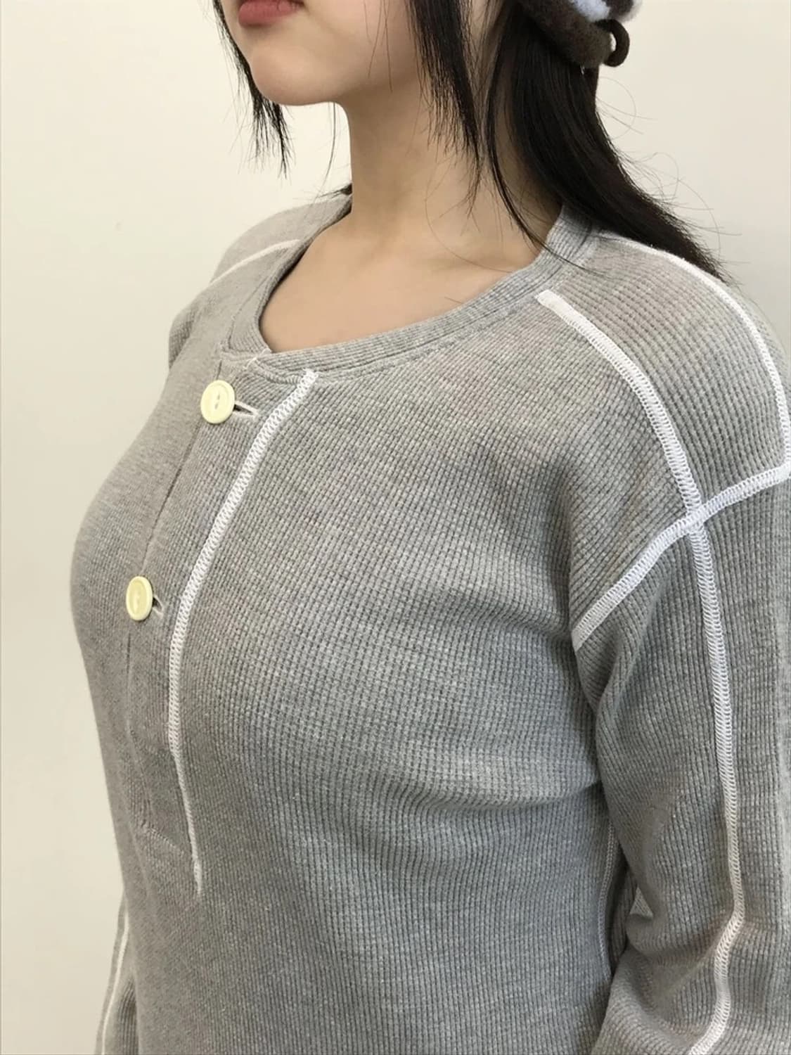 Edwin Waffle Henley Long Sleeve 상품이미지1