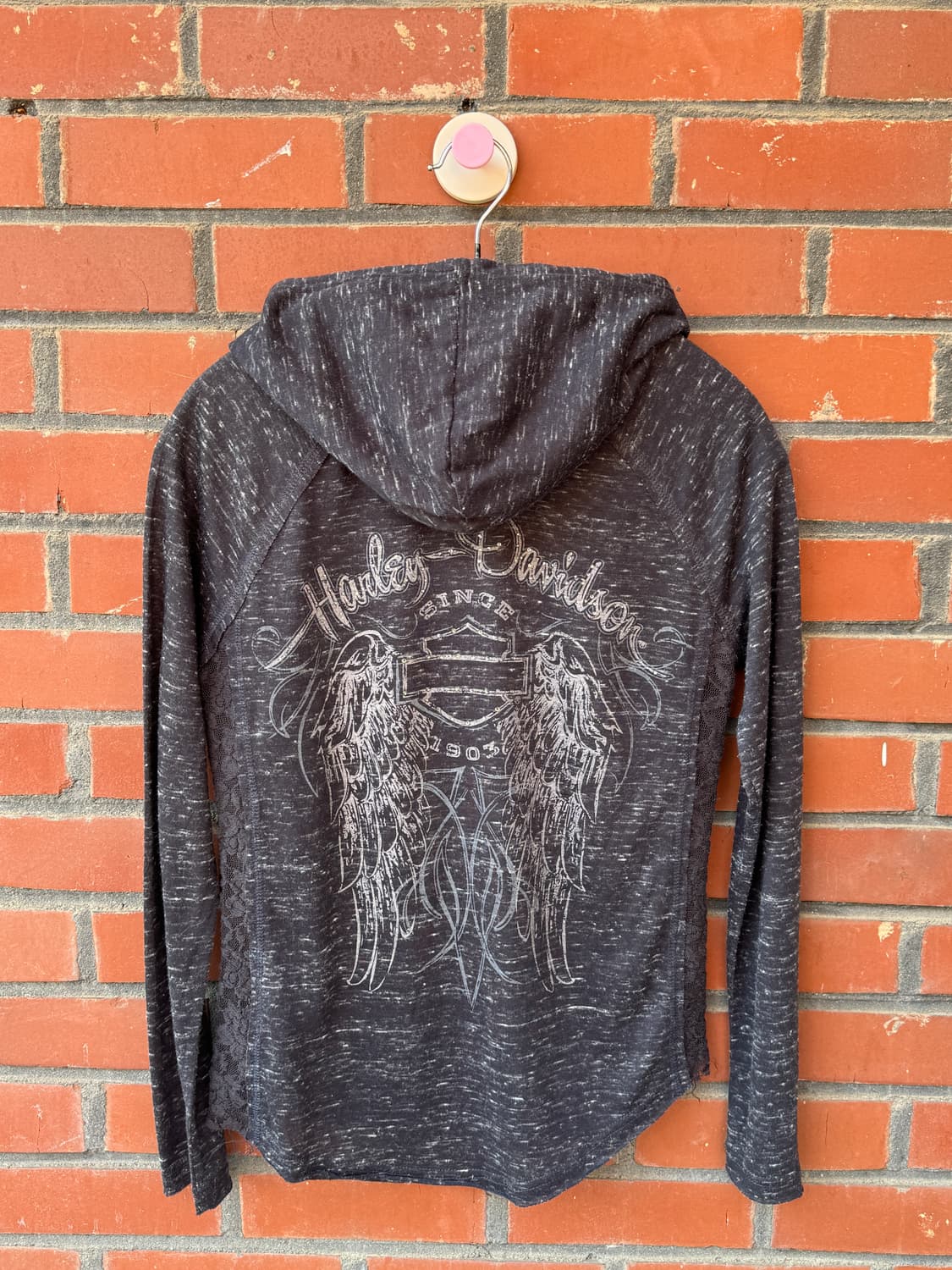 할리데이비슨 슬림핏 레이스 헨리넥 후드티 상품이미지2