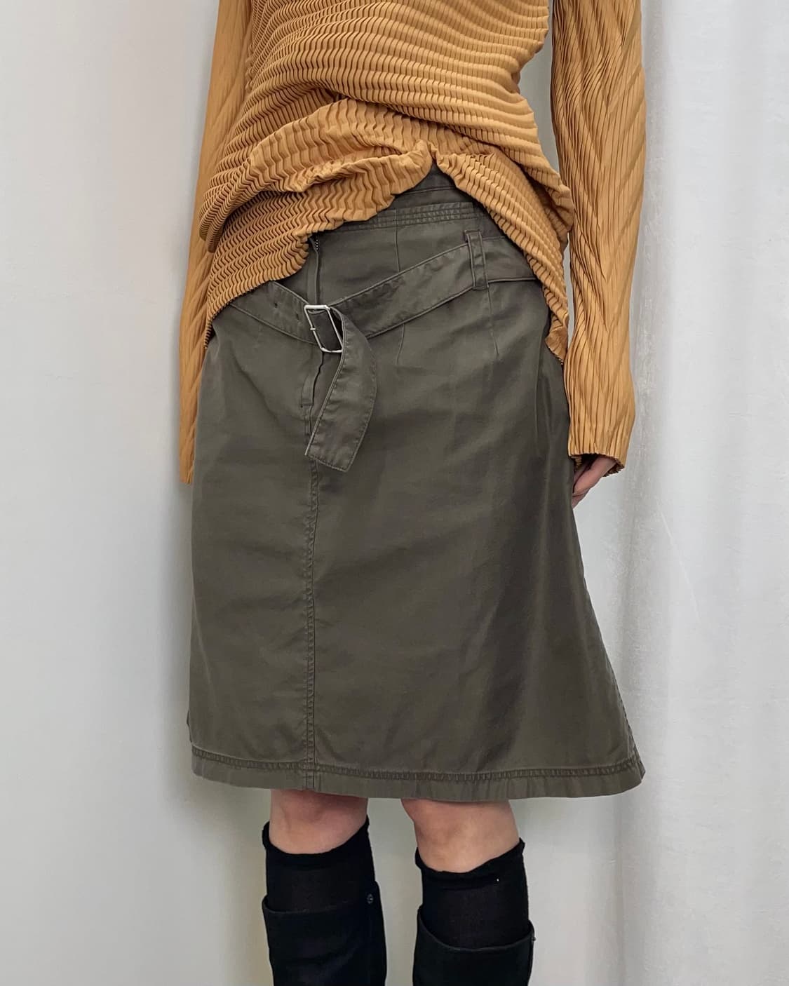 zucca 벨트 밀리터리 미디스커트 상품이미지1