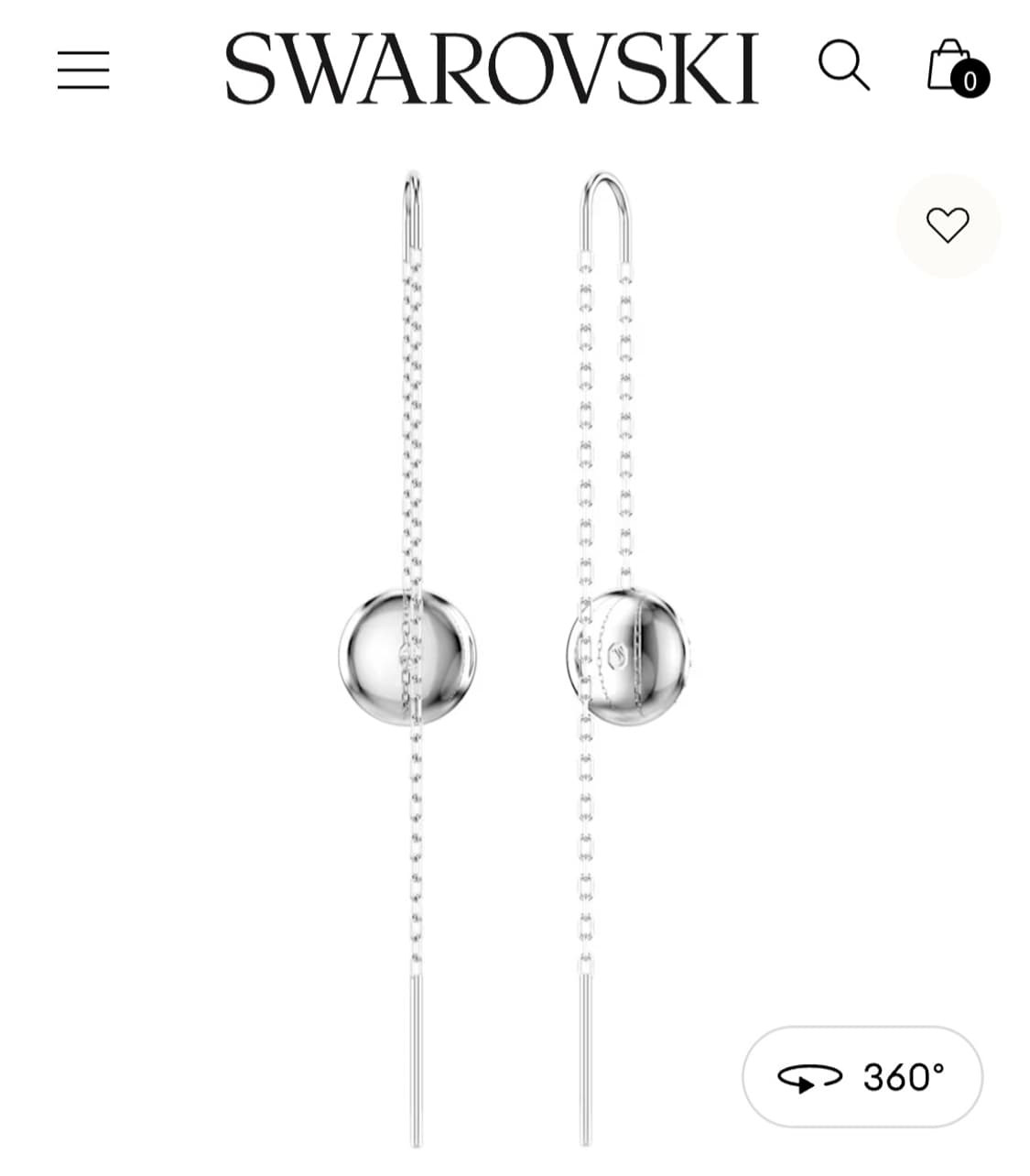 새제품)스와로브스키 양면 드롭 귀걸이 정품 상품이미지3