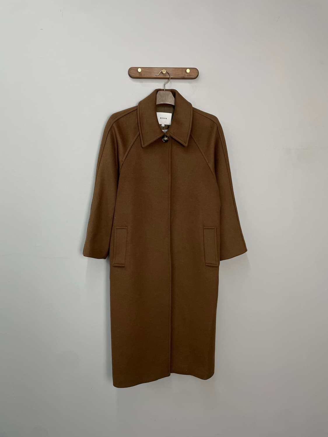모한 울 버튼 카멜 롱 코트 H1678 상품이미지2
