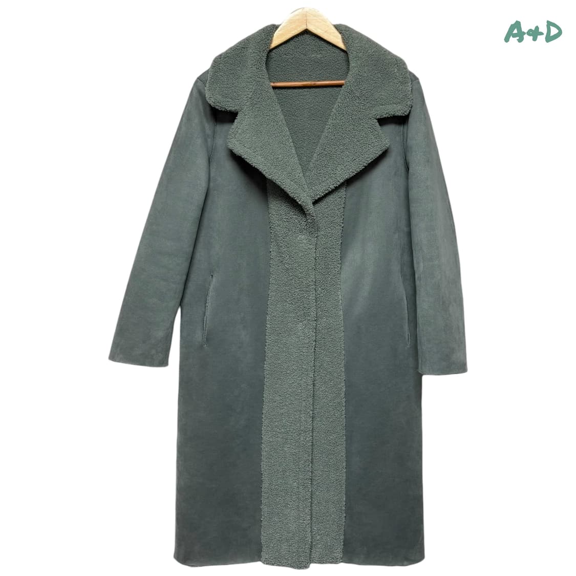 3743 A&D 그린 안감퍼 무스탕 코트 상품이미지1