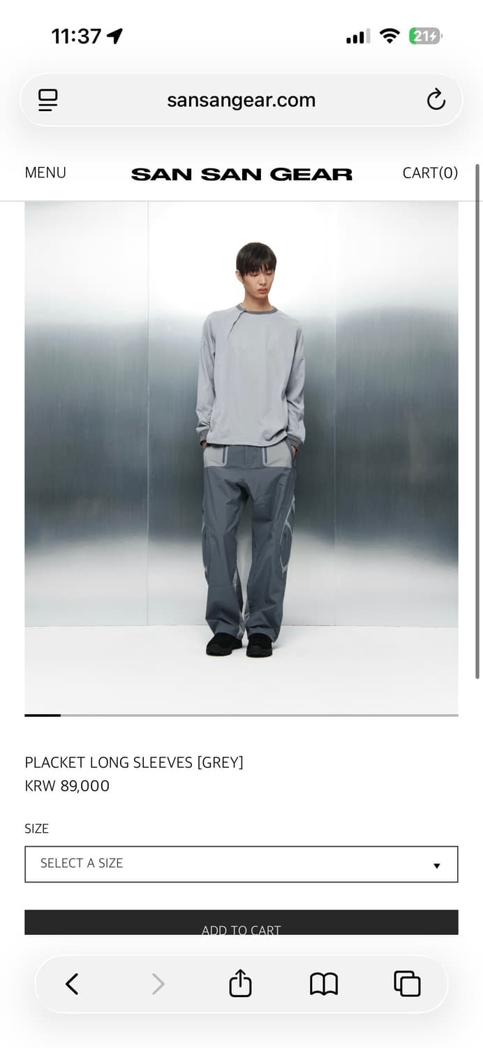 산산기어 PLACKET LONG SLEEVES [Grey] 2 size 상품이미지9