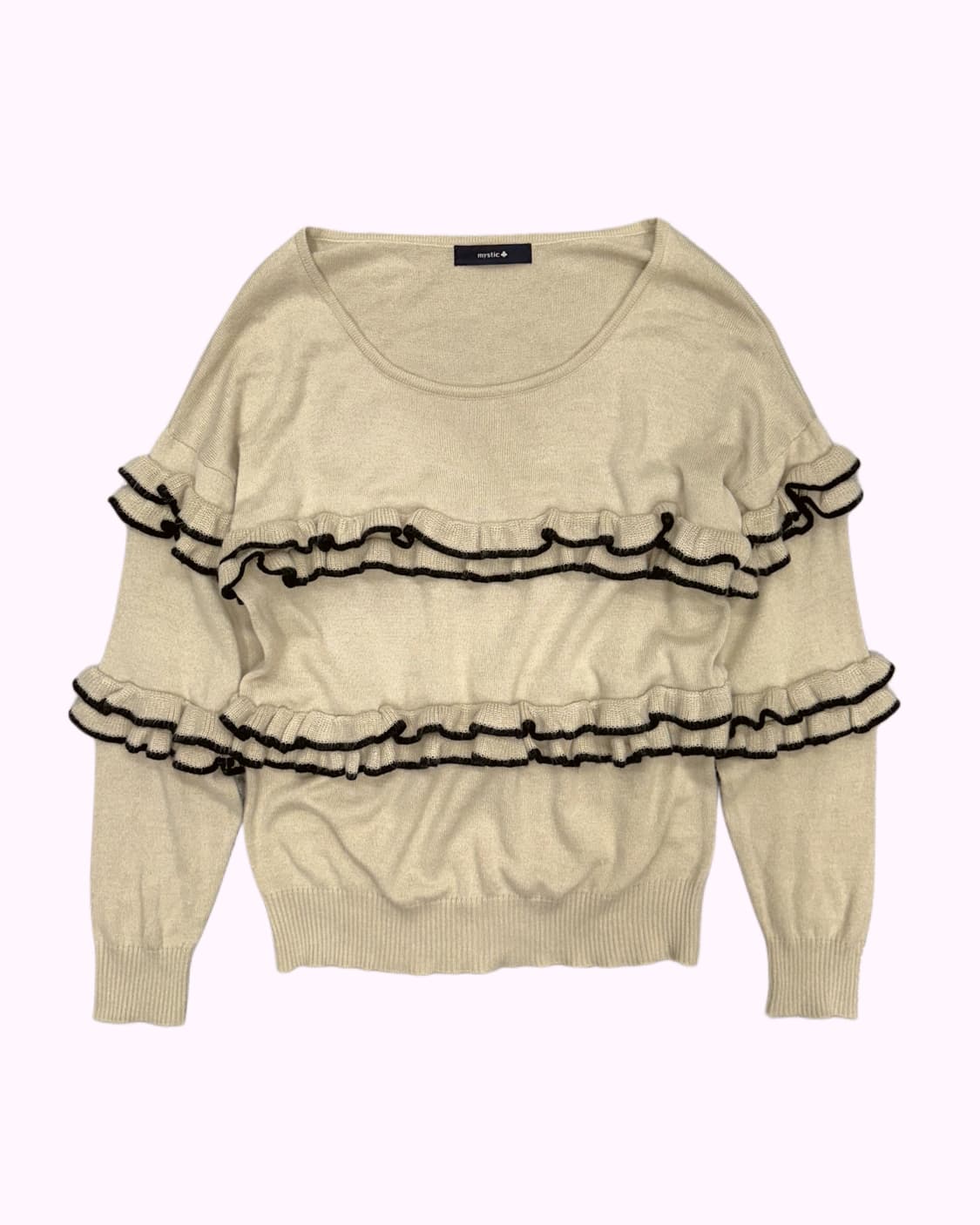 beige tired ruffle knit 상품이미지1