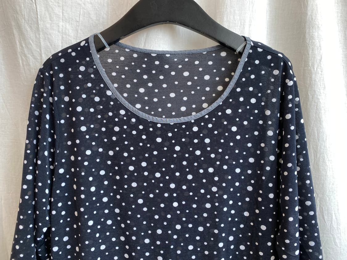 네이비 도트 시스루 원피스(M) 상품이미지4