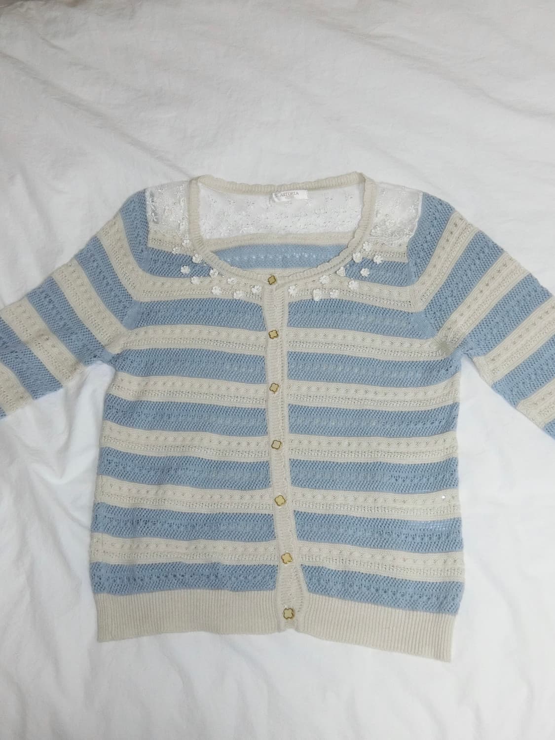 일본 빈티지 astoria odier 라떼갸루 페어리 베이비 블루 가디건 상품이미지4
