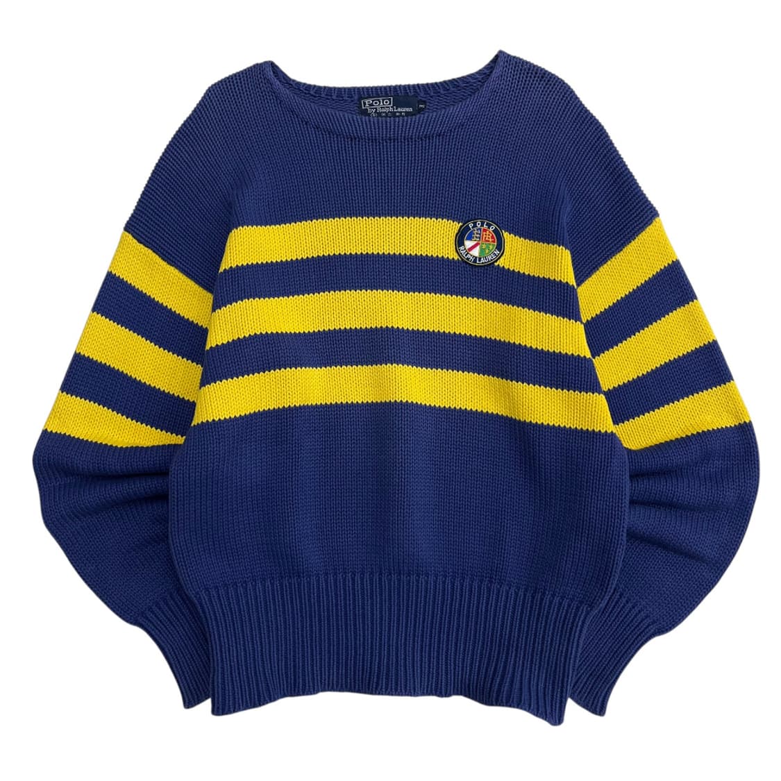 폴로 랄프로렌 90s 옐로우배색 애쉬퍼플 니트 95 상품이미지2