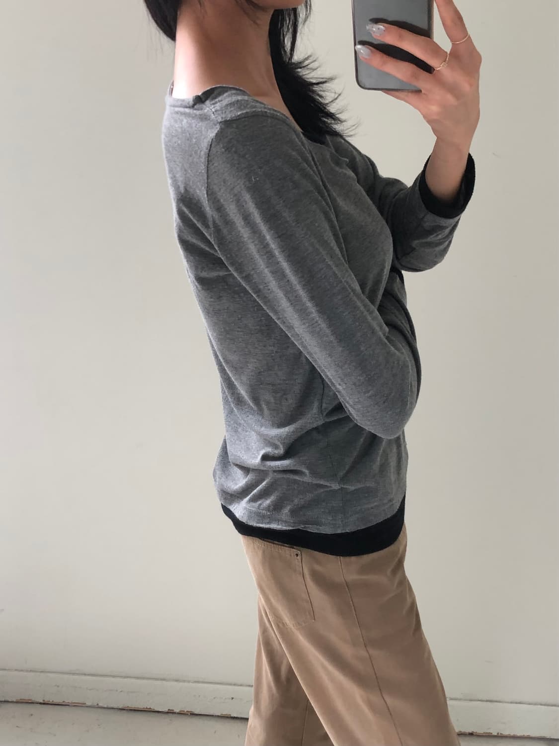 일본빈티지 투톤 레이어드 롱슬리브 상품이미지4