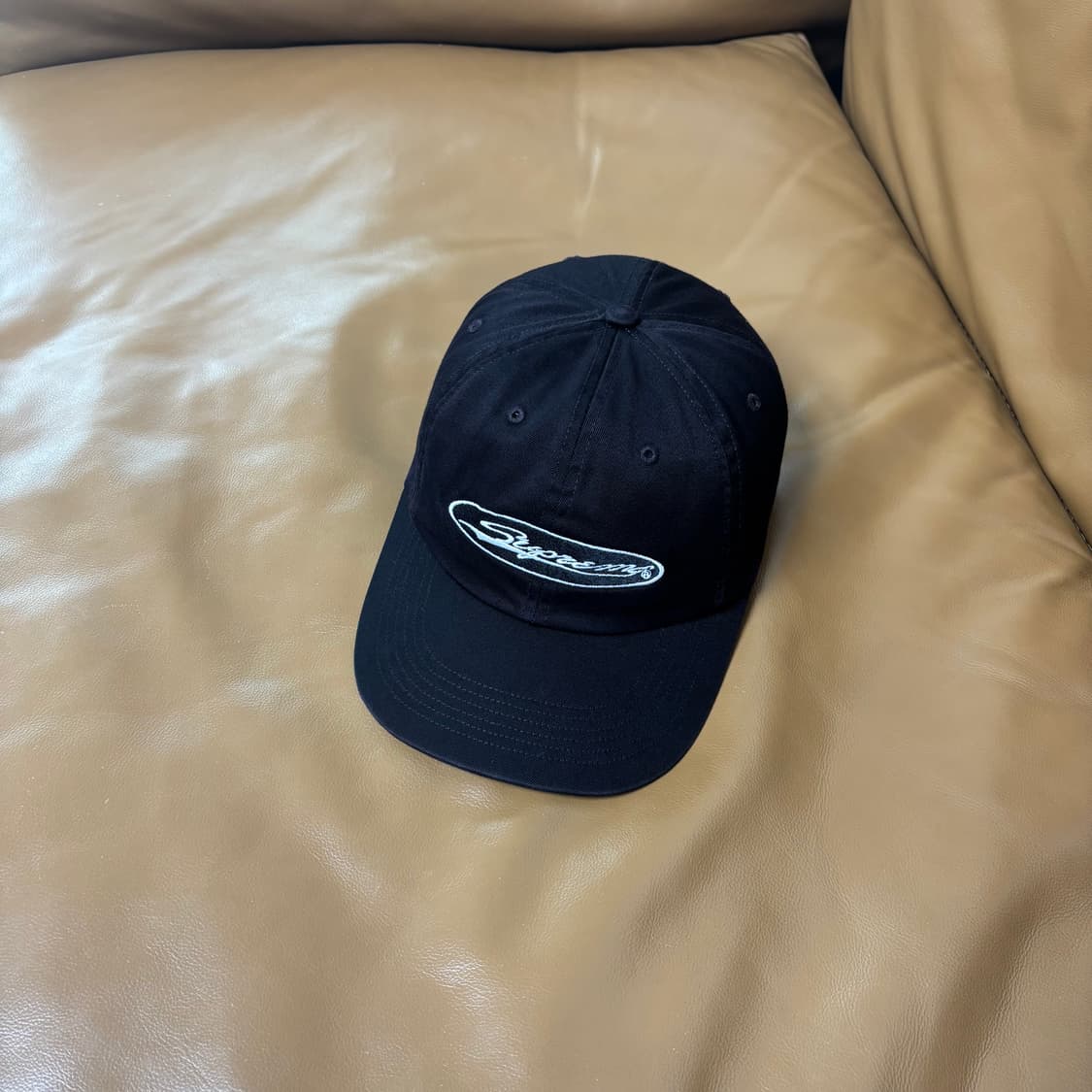 Supreme 슈프림 23ss 오발 워시드 블랙 6패널 볼캡 모자 상품이미지1