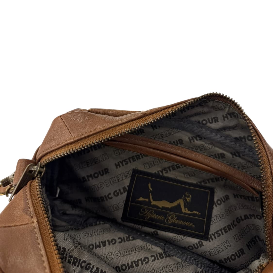 히스테릭글래머 레더 피크 숄더백 브라운 상품이미지8