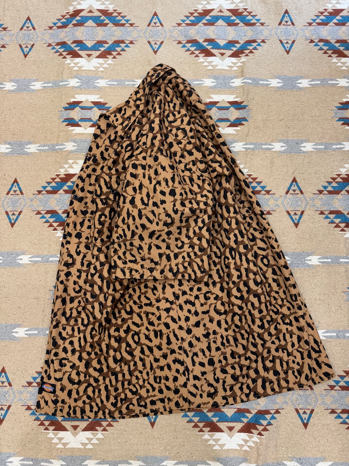 [XL] 와코마리아 x 디키즈 오픈카라 워크셔츠 레오파드  상품이미지7