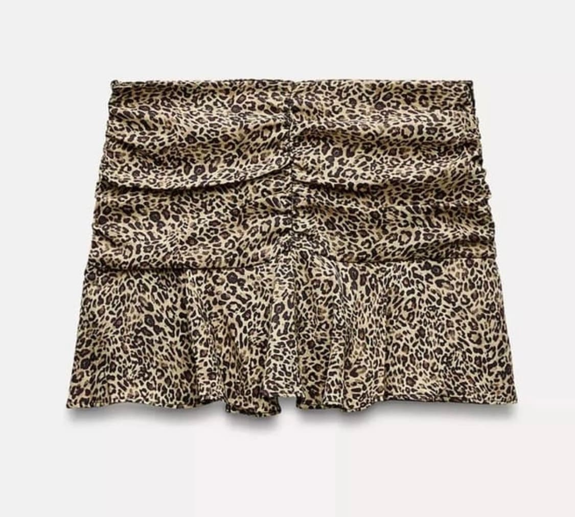 ZARA 레오파드 셔링 스커트팬츠 L 상품이미지1