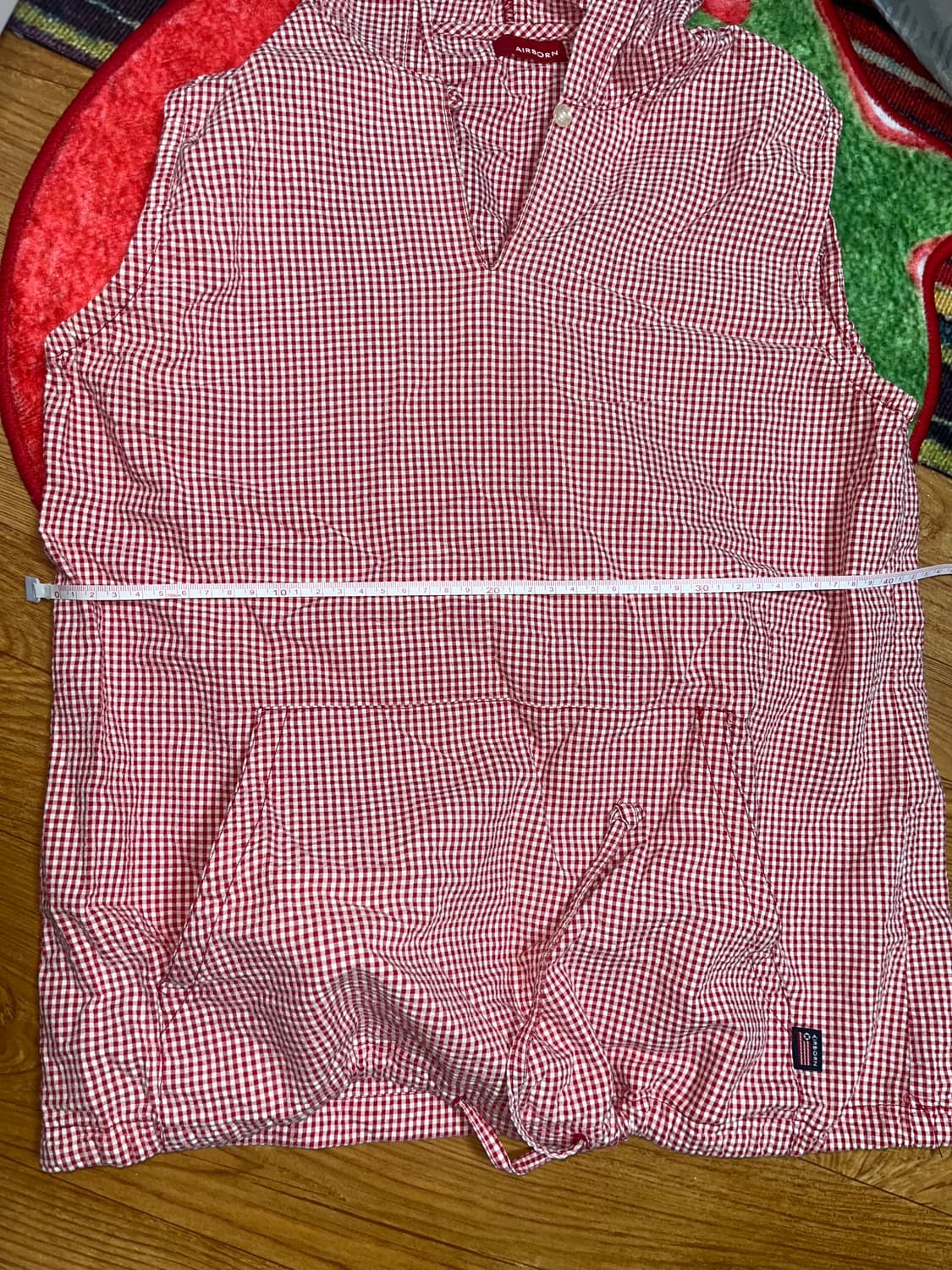 빈티지 후드 체크 나시 상품이미지4