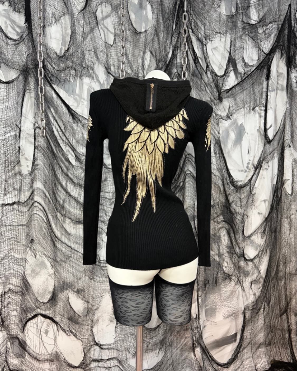 PUNK Gothic cubic wing Hoodie Zip up 상품이미지4